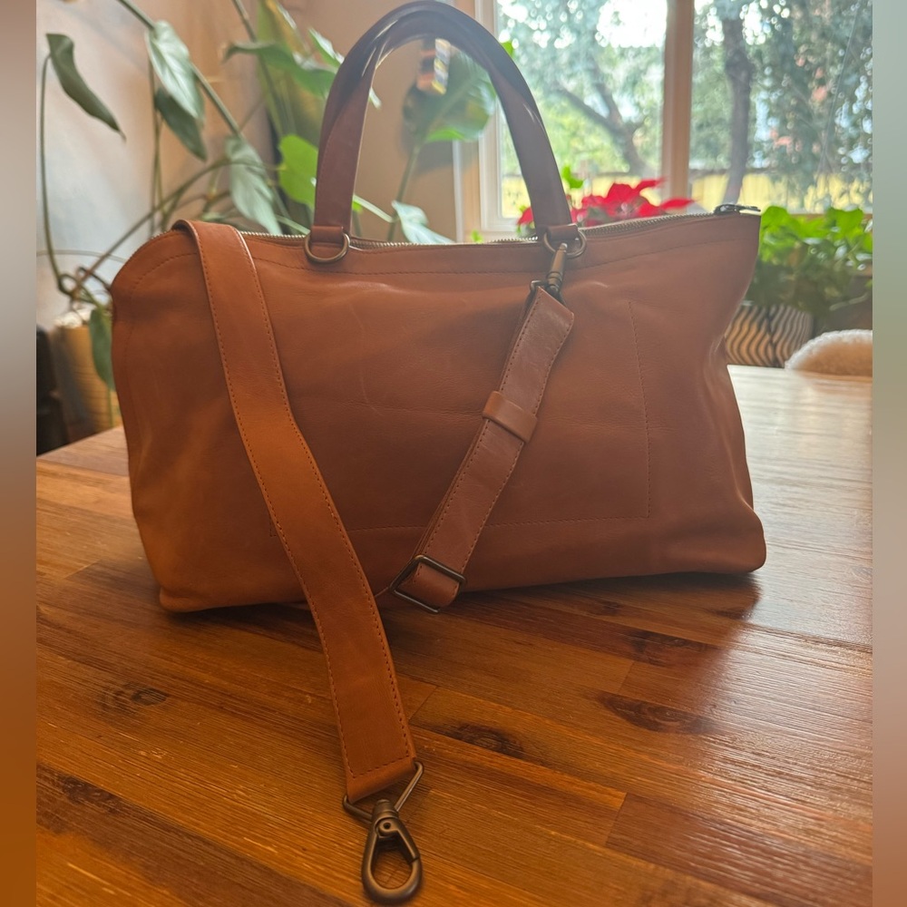 Isaac Reina Brown Leather Bowling/Satchel Bag